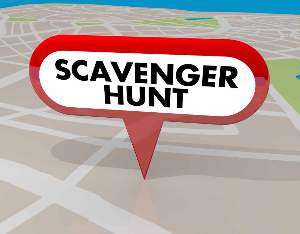 Scavenger Hunt Game Find Hidden Objects Map Pin 3d Illustration